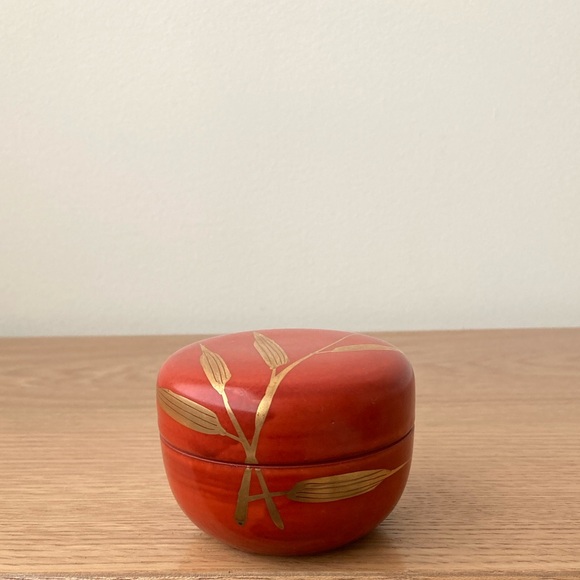 japanese ceramic terracotta red jewelry gift box trinket holder vintage pottery - Picture 8 of 8